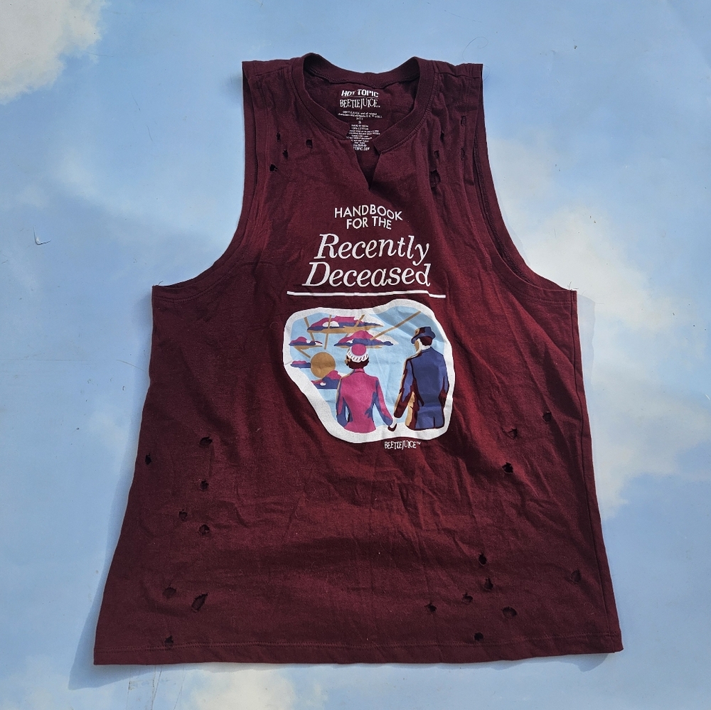Beetlejuice Muscle Tee Distressed Beetlejuice Top Horror Fan Hot Topic Horror
